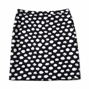 LOFT Black White Polka Dot Pencil Skirt Size 6